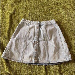 Light wash denim A-line skirt from Pacsun